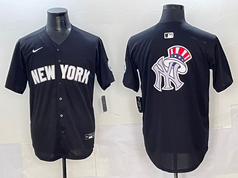 Men 2025 New York Yankees Blank Black Nike MLB Jersey style 0015->new york yankees->MLB Jersey